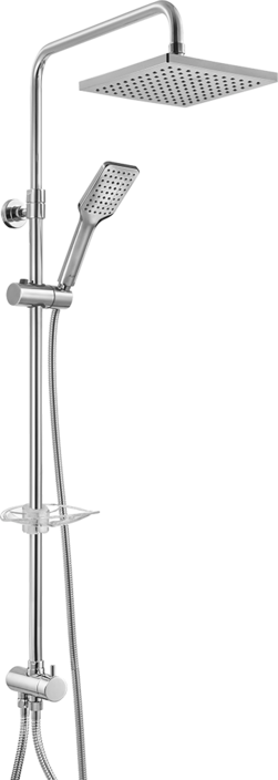 Tiera Teleskop-Duschsäule 2-Wege-Umschalter Duschkopf und Handbrause