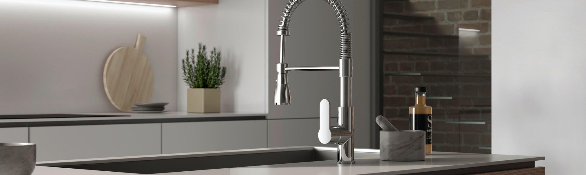 Dalia-Minimal Küchenmischer mit Ausziehbarer Brause Chrom 402118057DE